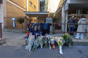 Funerali di Boiocchi i cori degli ultrà della Curva Nord dell Inter