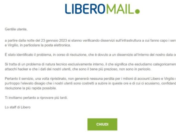 Virgilio e Libero down perché non funziona la mail Corriere it