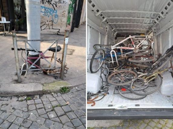 Roma I Vigili A Caccia Di Biciclette Abbandonate O Smontate Dai Ladri