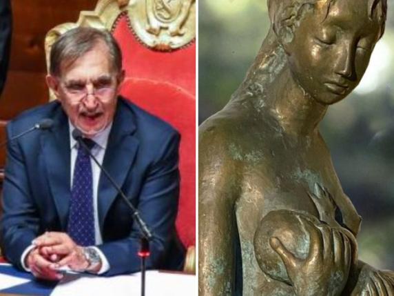 La statua della donna che allatta opera di Vera Omodeo sarà esposta