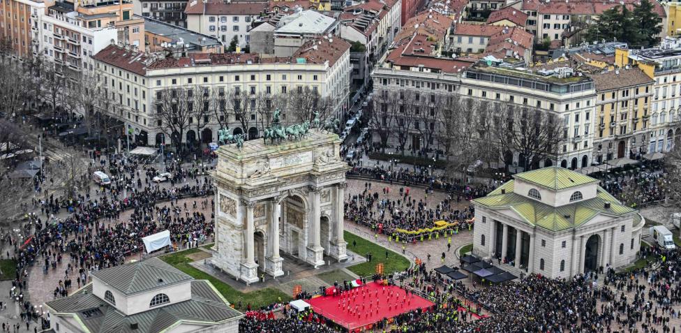 Milano, all'Arco della Pace la festa per il Capodanno cinese