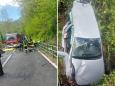 Luino, maxi incidente sulla provinciale 61: auto sbalzata in una scarpata, un morto e due feriti gravi