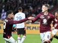 Torino’s Ivan Ilic celebrates after scoring the 2-0 goal for his team during the Serie A soccer match between Torino and Milan at the Olimpico Grande Torino Stadium in Turin, Italy - Saturday, May 18, 2024. Sport - Soccer . (Photo by Tano Pecoraro/Lapresse)