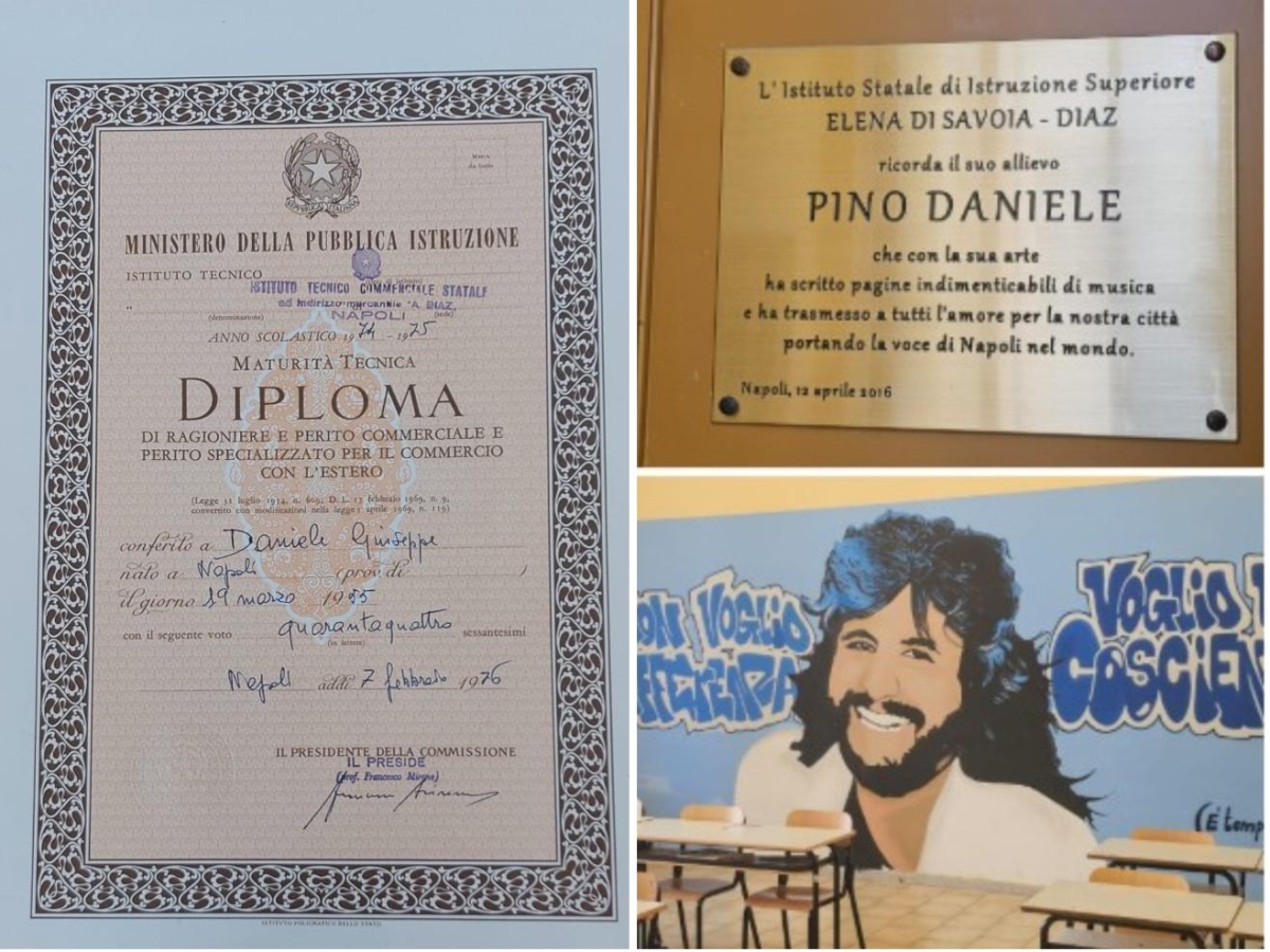 Pino Daniele, la pergamena del suo diploma di ragioniere (mai ritirata) è ancora all'istituto Diaz di Napoli