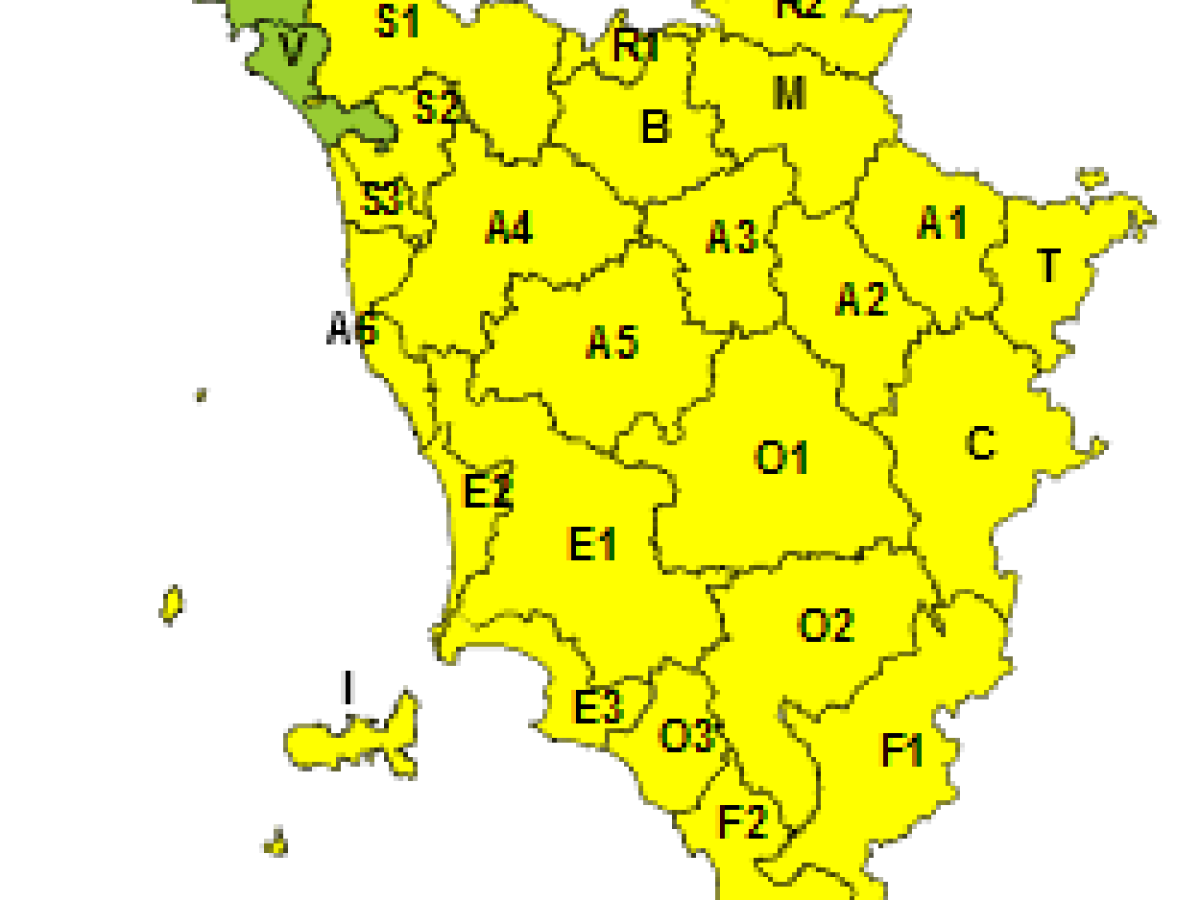 Maltempo in Toscana, allerta gialla per vento forte in tutta la regione per venerdì 16 maggio