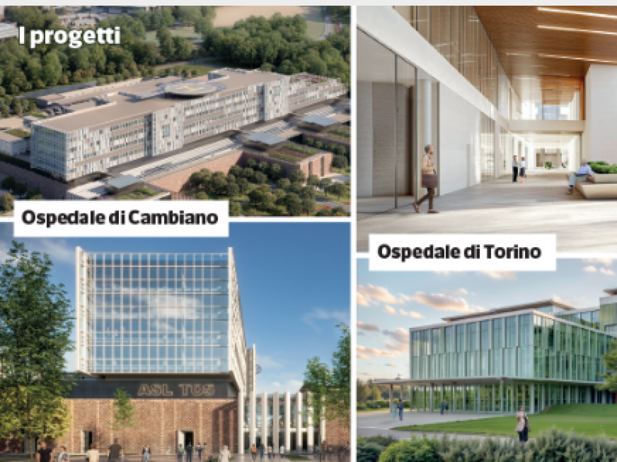 Maxi piano della Regione Piemonte per sette nuovi ospedali: dall’Inail 2 miliardi di euro