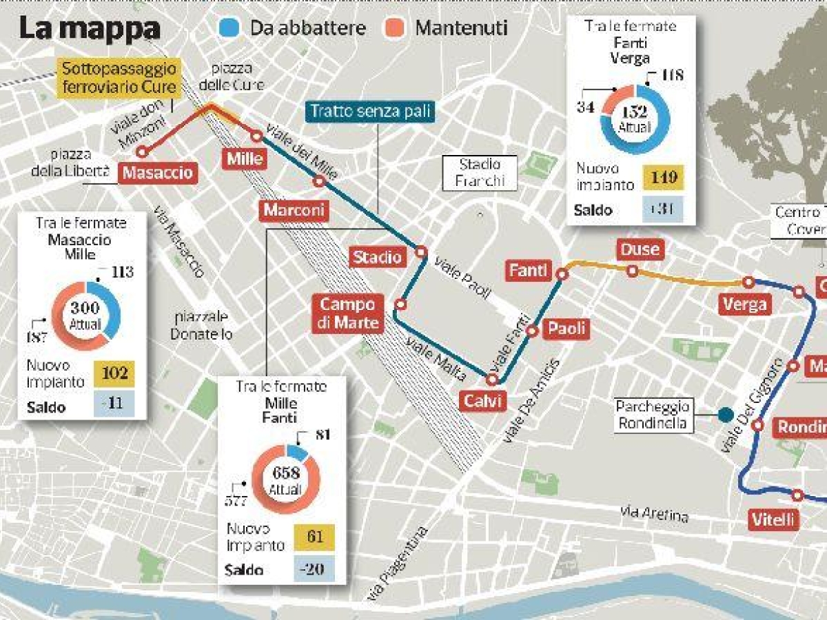 Alberi, il prezzo della tramvia a Firenze: «Meno ombra per 10-15 anni»