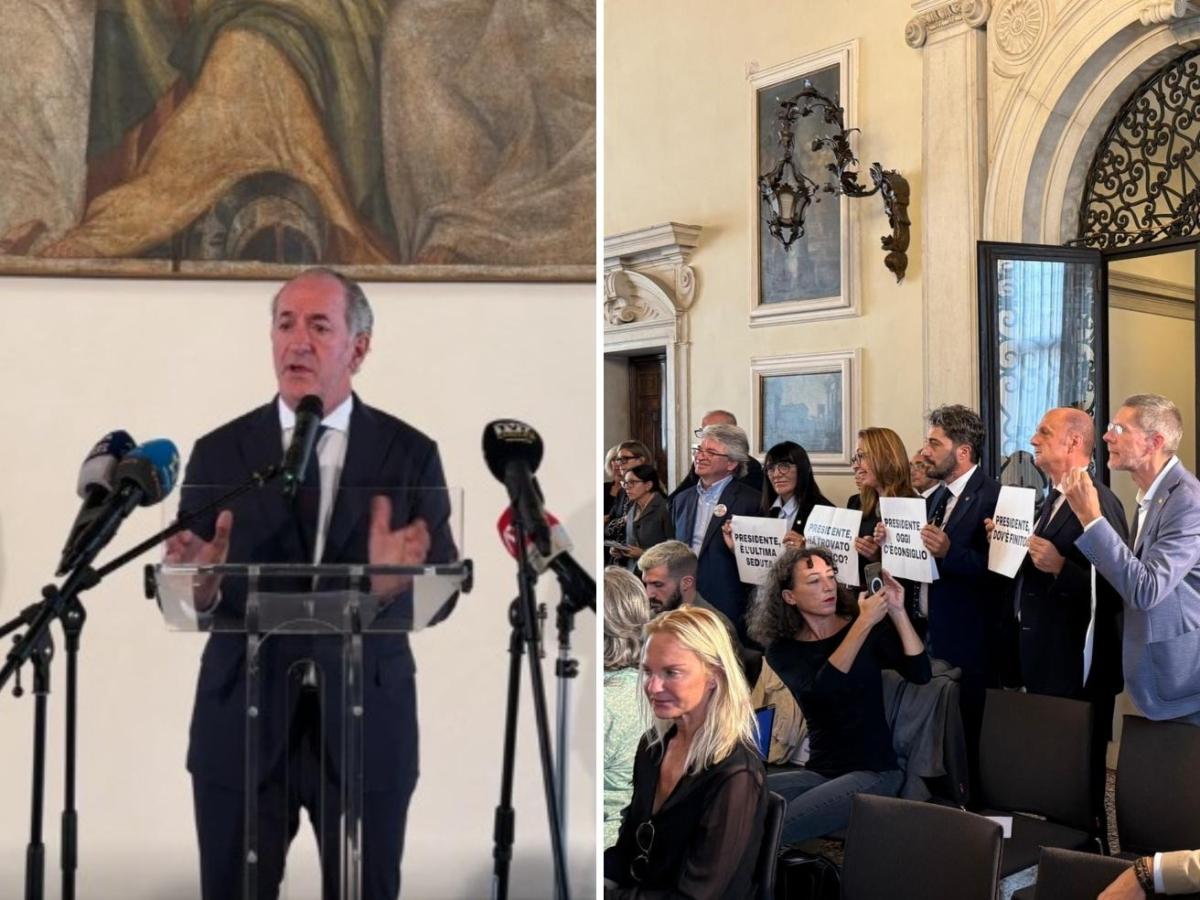 In Consiglio regionale si vota l'esercizio provvisorio ma Zaia diserta e l'opposizione irrompe in conferenza stampa