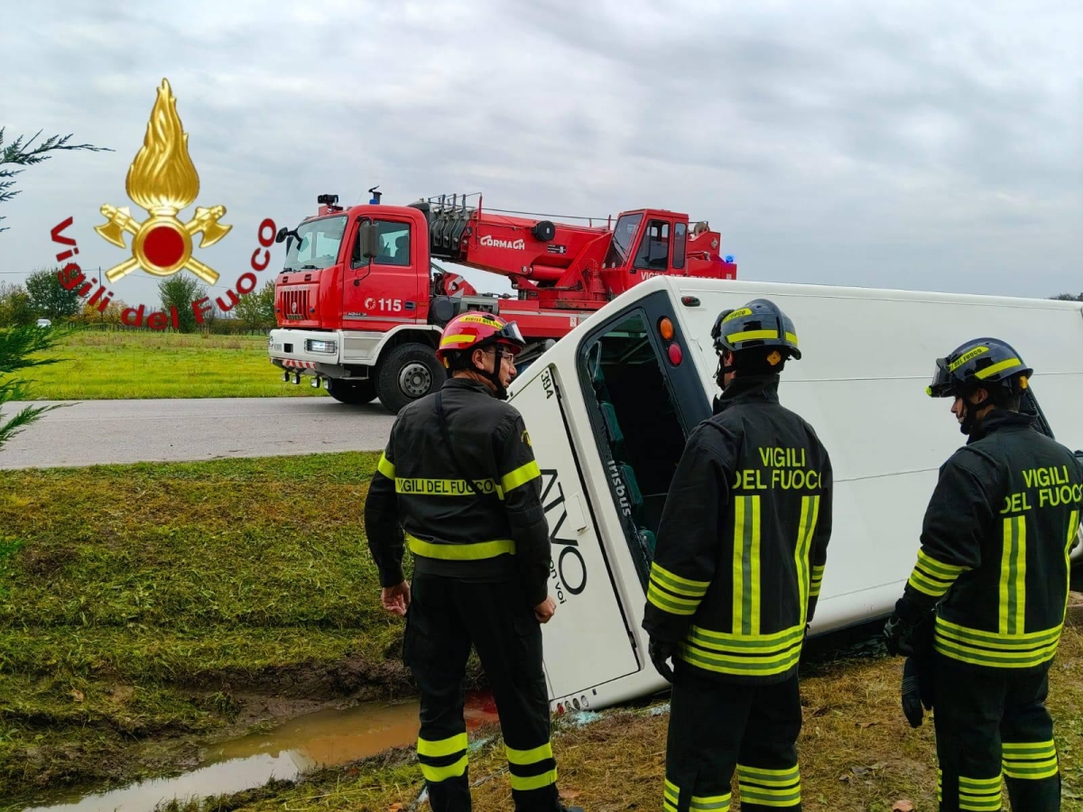 Treviso, bus con 50 studenti si scontra con un Treviso, bus con 50 studenti si scontra con un
