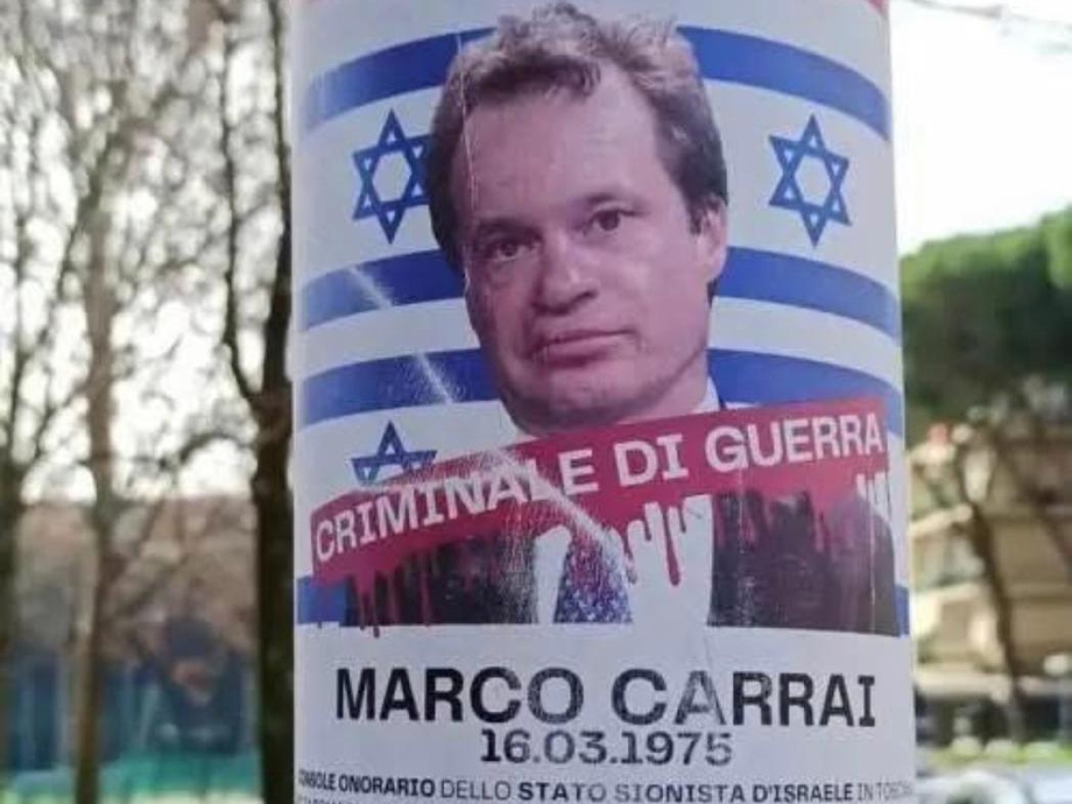Sesto Fiorentino, nel Giorno della Memoria, manifesto antisemita contro Carrai, console di Israele