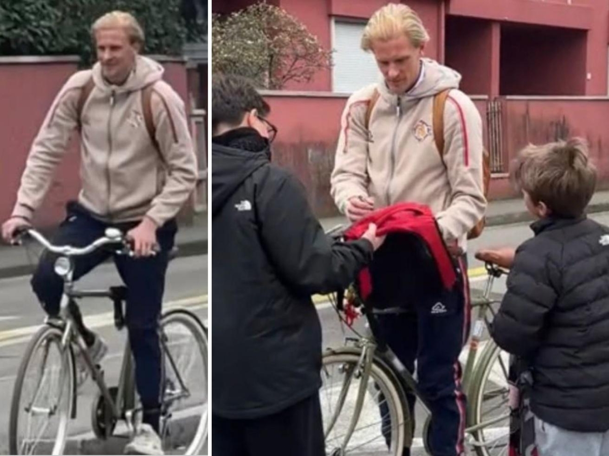 Thorsby, il calciatore norvegese della Cremonese che torna a casa in bici dopo la sconfitta con il Milan: la foto «normale» diventata virale