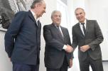 Ermenegildo Zegna, il ministro Antonio Tajani e il presidente della Camera della Moda Carlo Capasa