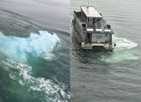 Il «momento Titanic» della nave da crociera che si scontra con un iceberg