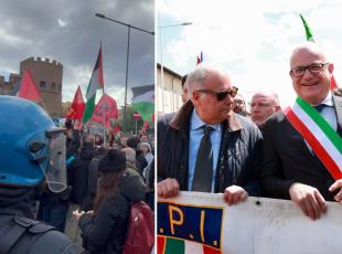 Roma 25 Aprile, Porta San Paolo: tensioni fra Brigata ebraica e antagonisti. Corteo pro Palestina verso Centocelle