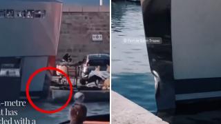 Il video del super-yacht in manovra che urta la banchina nel porto di St. Tropez, in Costa Azzurra