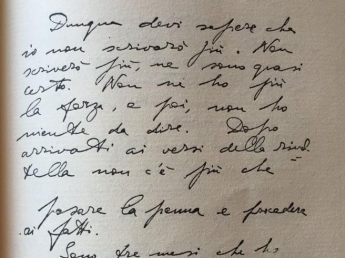 Scrittura in corsivo di Cesare Pavese