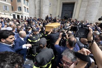 Funerali di Franco Di Mare nella della chiesa degli Artisti a piazza del Popolo. Roma 20 maggio 2024 ANSA/MASSIMO PERCOSSI