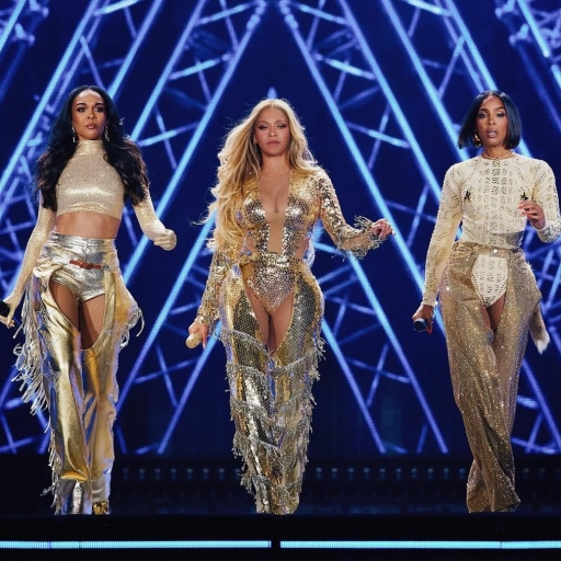 Beyoncé (scintillante in oro riunisce le Destiny's Child sul palco: folla in delirio
