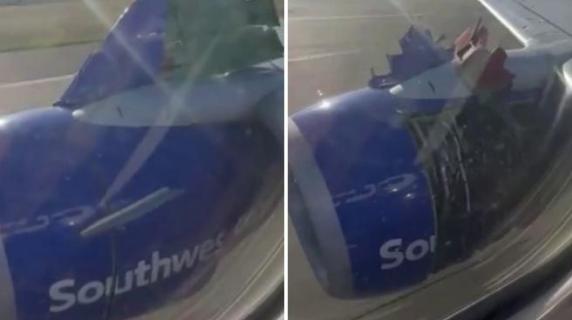 Boeing 737 della Southwest perde la copertura di un motore al decollo, i passeggeri a bordo riprendono tutto