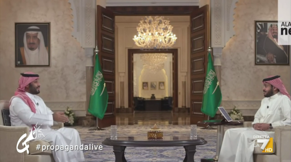 Propaganda Live: l'inedito video di Bin Salman che parla di Giorgia Meloni