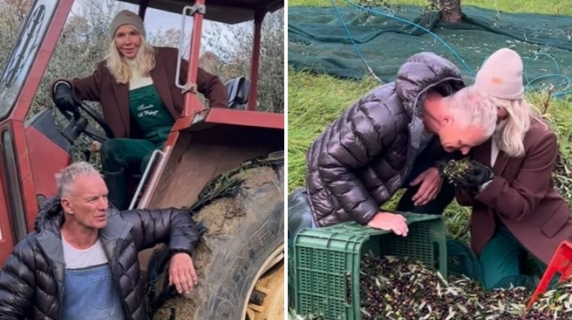 Sting e la moglie Trudie Styler agricoltori in tuta e stivaloni: il video per celebrare il premio al loro olio toscano