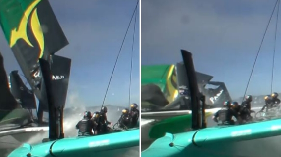 SailGP, si rompe l'ala del catamarano Team Australia: lo spettacolare incidente