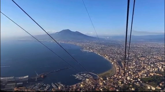 Funivia del Faito, la partenza della cabina a monte