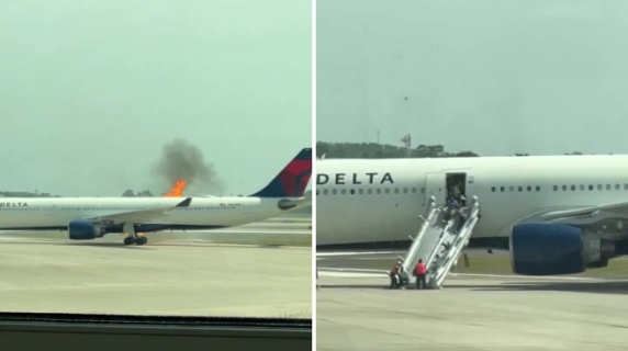 Il motore dell'aereo va a fuoco poco prima del decollo: evacuati tutti i passeggeri sul volo per Atlanta