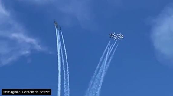 Le prime immagini dell’incidente delle Frecce tricolori a Pantelleria