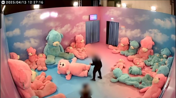 Entra e dà un pugno all'orso di peluche: picchiata la mascotte della mostra «Art of Play» a Roma