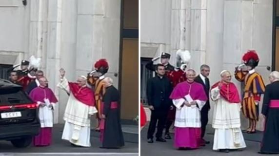 Papa Leone XIV torna a Santa Marta: il saluto ai fedeli che lo attendono