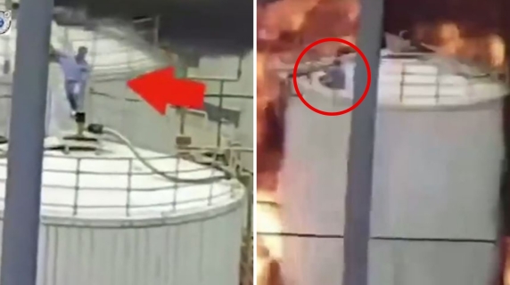 Esplosione in impianto chimico in Cina, l'operaio si salva per un pelo