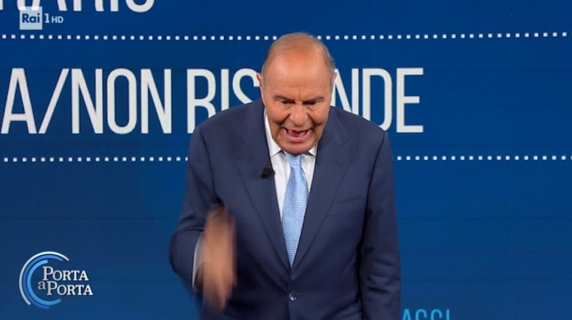 Bruno Vespa si infuria e urla a Porta a Porta