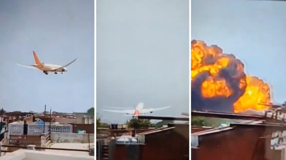 Il momento dell'impatto dell'aereo precipitato ad Ahmedabad ripreso in un video: il velivolo decolla, perde quota e si schianta su un palazzo