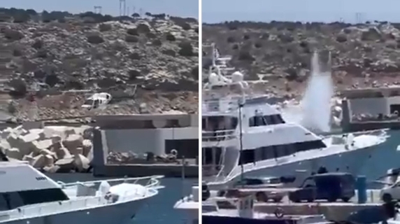 Elicottero con a bordo cinque persone precipita in mare tra gli yacht del porto turistico di Vouliagmeni, in Grecia