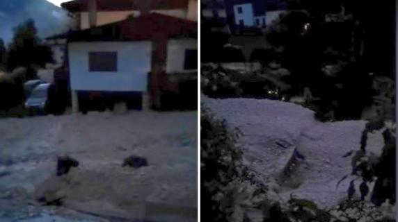 Il video dei detriti dopo la frana a Cancia: «Non possiamo uscire di casa, la porta è bloccata dai sassi»