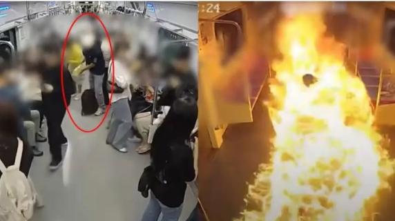 Seul, uomo dà fuoco a vagone della metropolitana affollato. Il video delle telecamere di sorveglianza