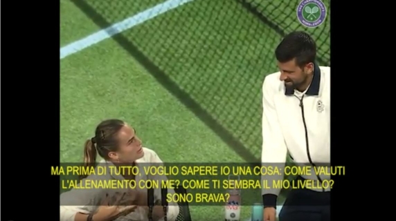 Djokovic scherza con Sabalenka: «Cosa penso di te? Ti manca intensità sul campo». E lei: «Non sei più il mio giocatore preferito»