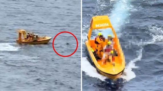 Bimba cade dalla nave da crociera, il padre si tuffa subito dopo: il video del recupero con la scialuppa di salvataggio