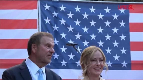 Meloni all'Independence Day Usa a Roma, presenti anche Salvini e Tajani: il videoracconto