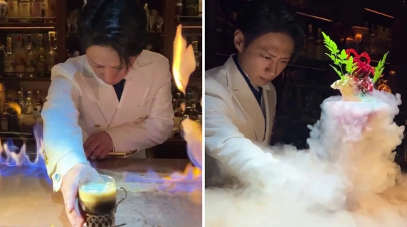 Il bartender è virale sui social: ogni drink preparato è uno show