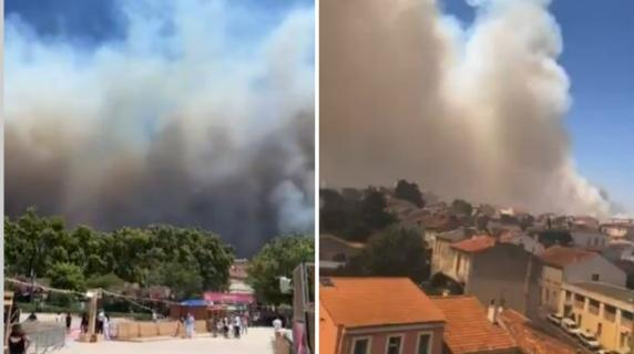 Imponente incendio alle porte di Marsiglia, il video del fumo esteso per chilometri