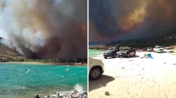 Paura a Punta Molentis a Villasimius: il video del rogo a ridosso della spiaggia