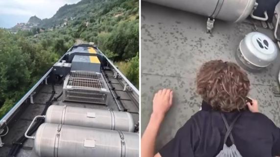 Ragazzi girano un video sul tetto del treno in corsa sulla Brescia-Iseo-Edolo, indaga la Polfer