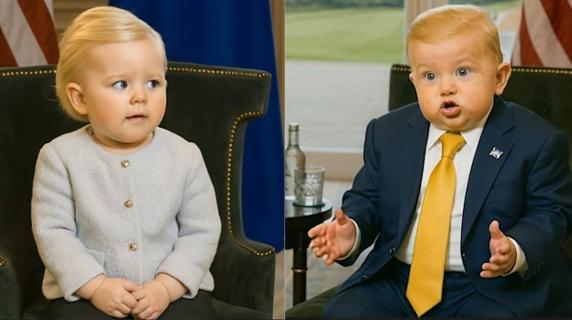 Ecco come vede l'AI la conferenza stampa di Trump e von der Leyen: il confroto tra due bebè stizzosi