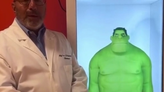 Ecco Grummy, l'ologramma del Fatebenefratelli che assomiglia a Frankenstein e risponde alle domande dei più piccoli