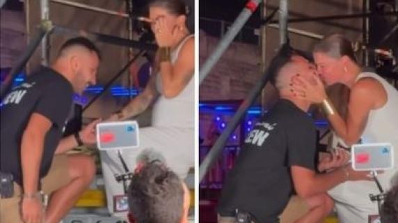 Alessandra Amoroso e Valerio Pastore, il video della proposta di matrimonio dietro le quinte del concerto