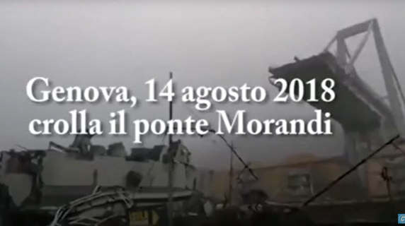 Il crollo del ponte Morandi di Genova: videostoria di un disastro, voci e immagini di quei minuti
