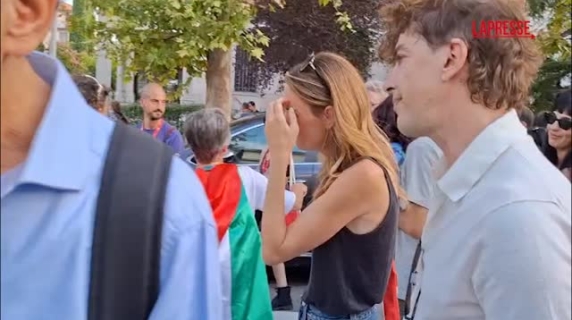 Mostra di Venezia, anche Emanuela Fanelli al corteo pro Pal al Lido