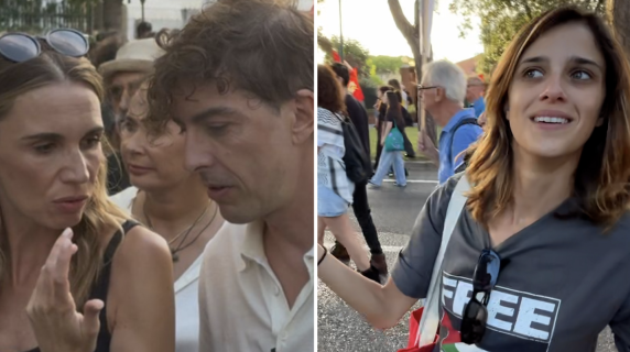 Fanelli, Riondino, Porcaroli: gli attori nel corteo pro Pal a Venezia Il videoracconto